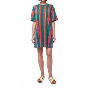 NEW BOBO CHOSES stripe terry short dress in multi